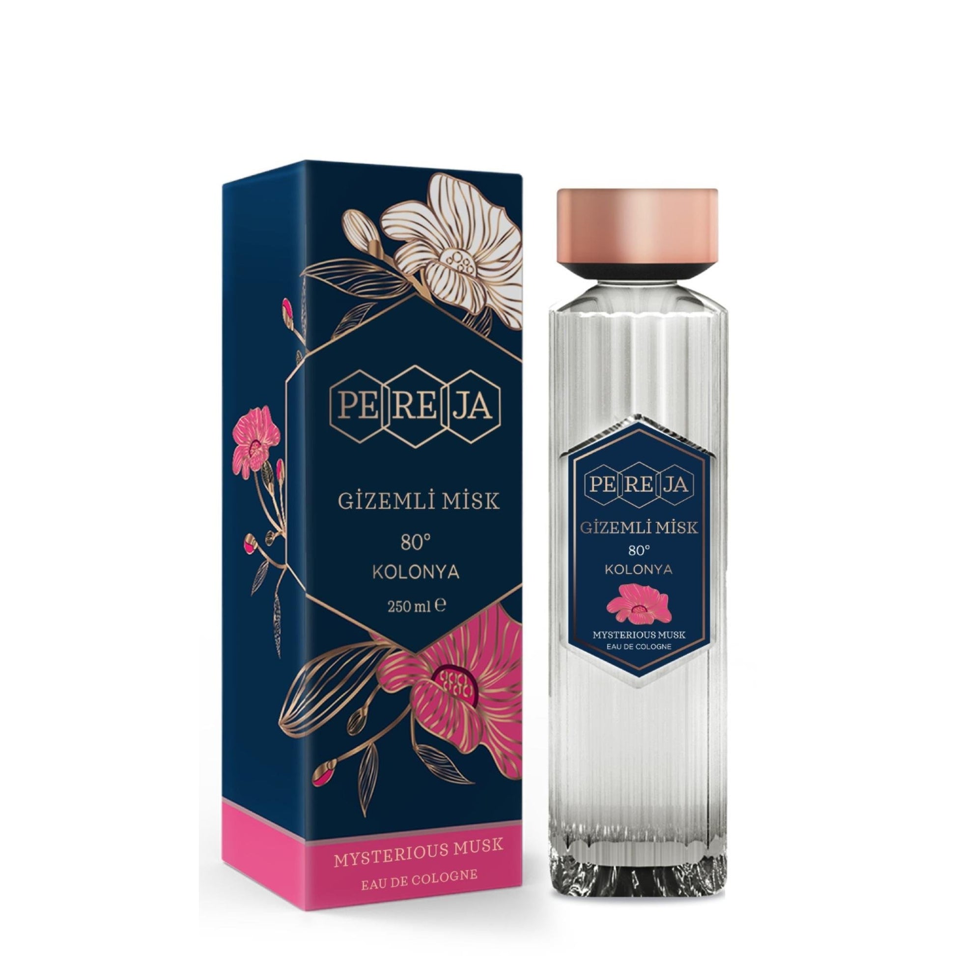 PEREJA EAU DE COLOGNE MIYSTERIOUS MUSK GLASS BOTTLE 250 ML